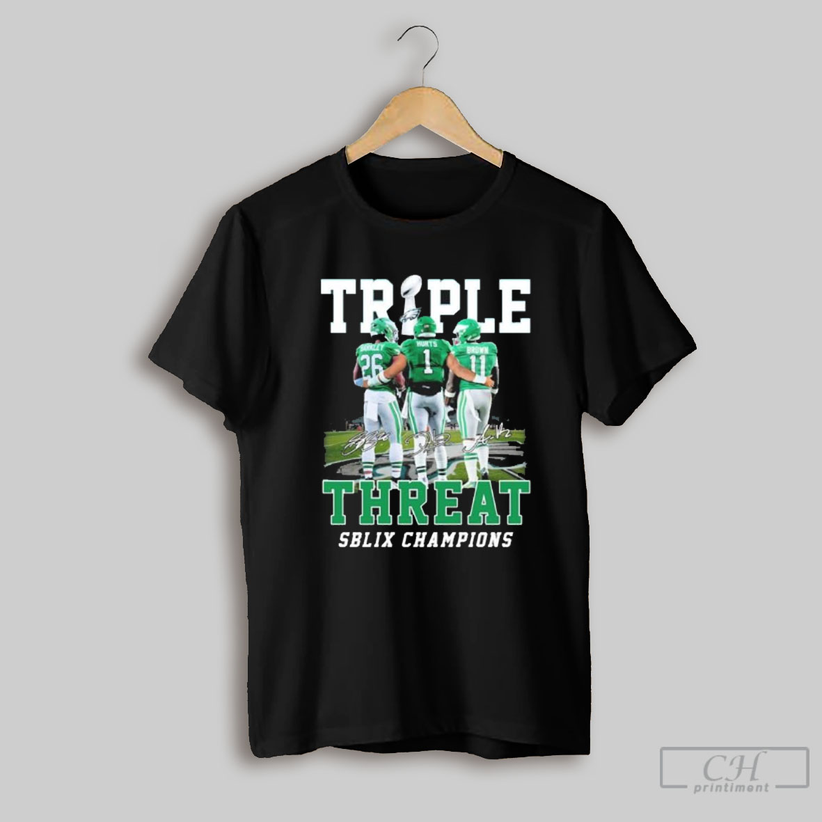 Official Triple Treat Saquon Barkley Jalen Hurts And Aj Brown Sblix Champions Shirt Sweatshirt