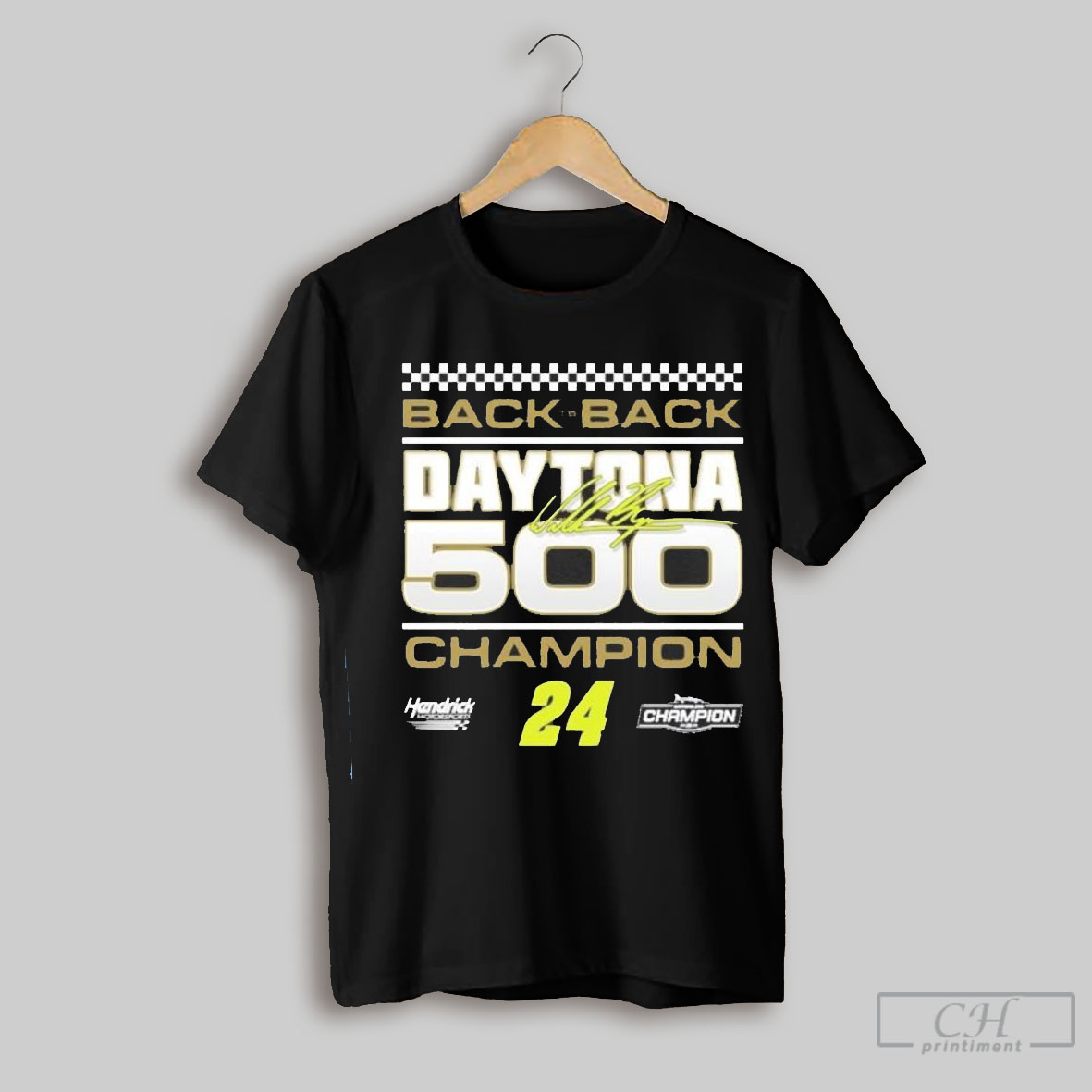 Official William Byron Checkered Flag Sports 2025 Daytona 500 Champion Exclusive T Shirt Sweatshirt