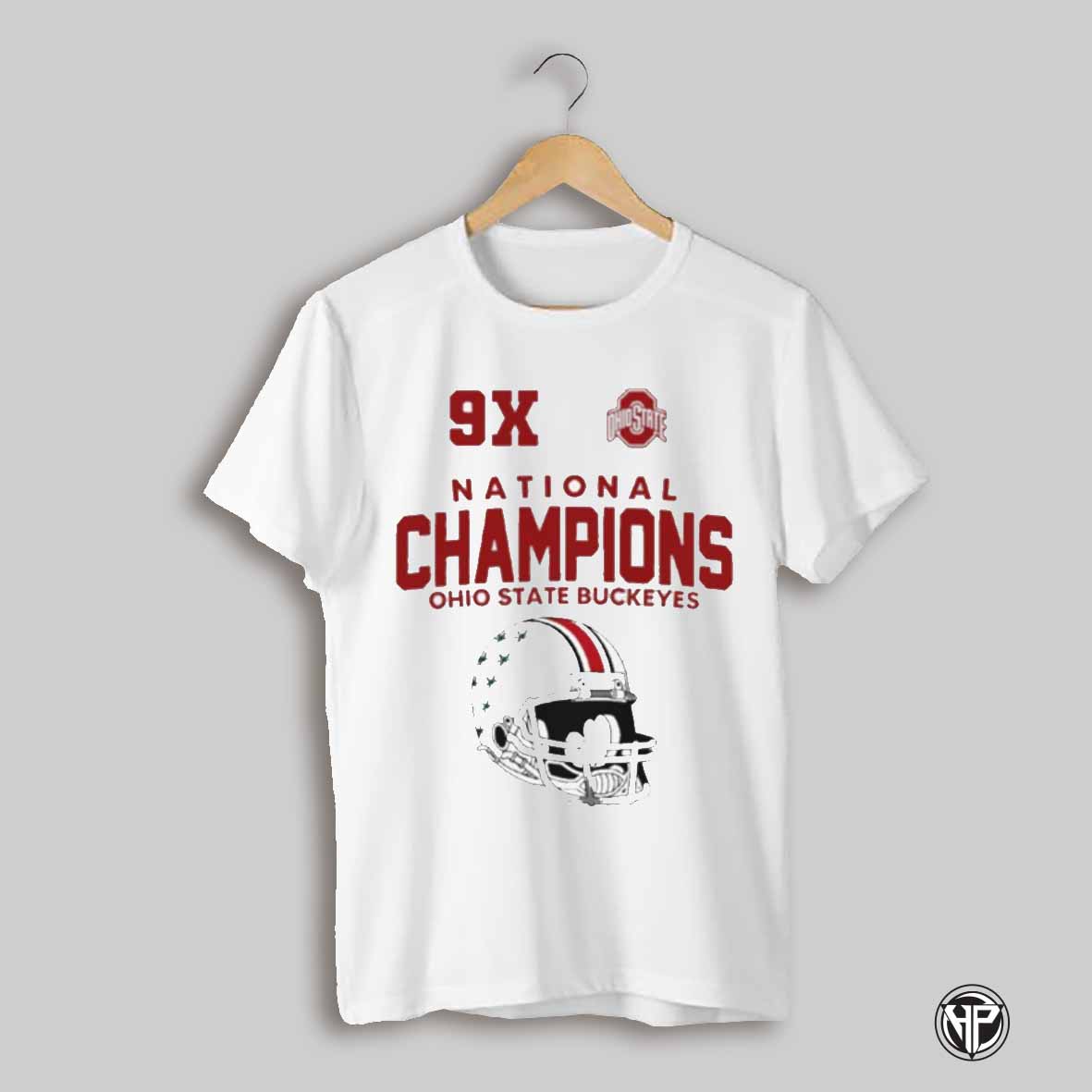 Ohio State 9x National Champions Helmet Shirt