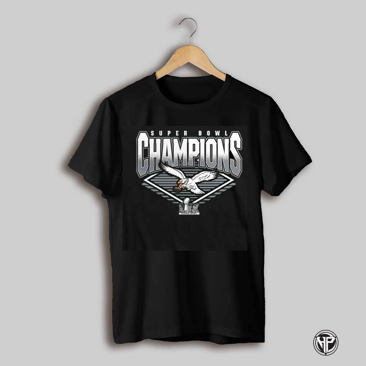 Philadelphia Eagles Fanatics Super Bowl Lix Champions Retro Logo T Shirt