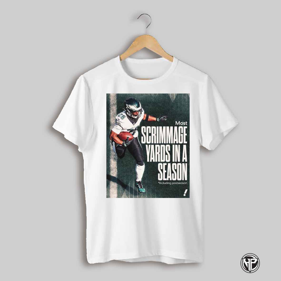 Philadelphia Eagles Nfl Most Scrimmage Yards In A Season Saquon Barkley Poster T Shirt