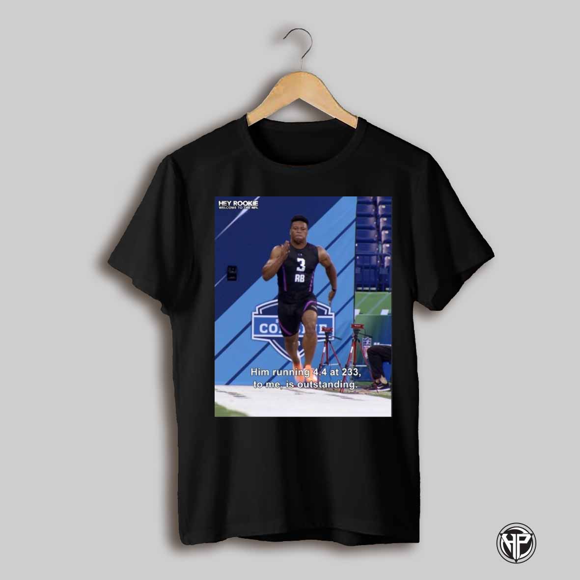 Poster Philadelphia Eagles Saquon Barkley Him Running 4 4 At 233 To Me Is Outstanding Hey Rookie Welcome To The Nfl T Shirt