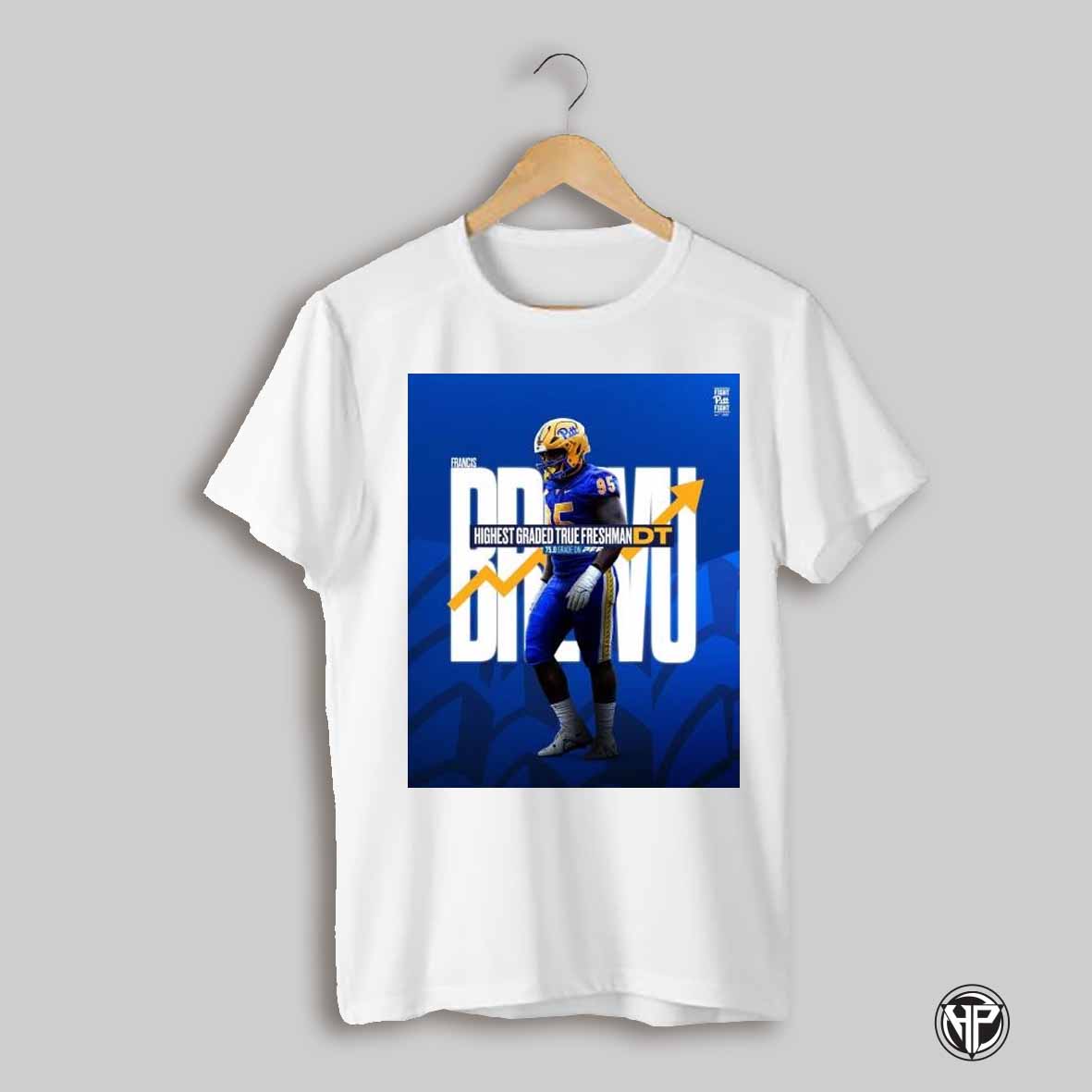 Poster Pittsburgh Panthers Francis Brewu Highest Graded True Freshman Dt 75 0 Grade On Pff T Shirt