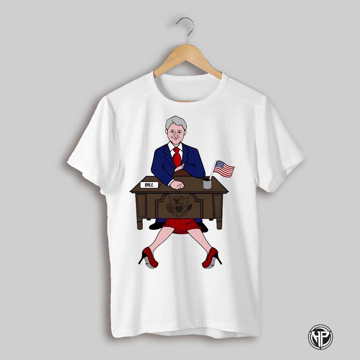 President Bill Clinton At The Oval Office Cartoon Shirt