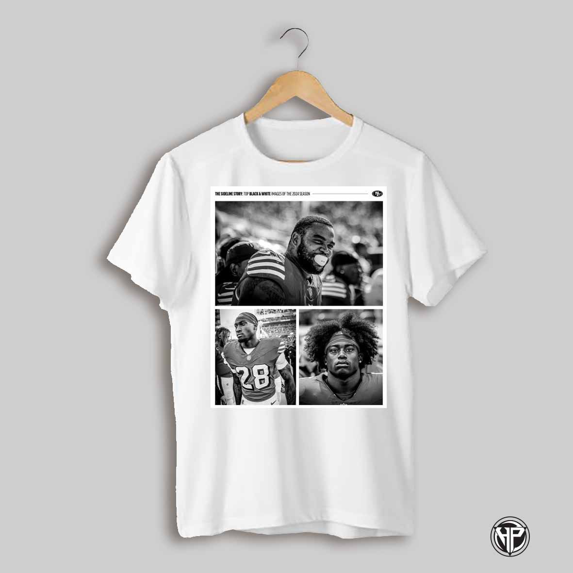San Francisco 49ers Darrell Luter Jr Malik Mustapha The Sideline Story Top Black And White Images Of The 2024 Season Poster T Shirt