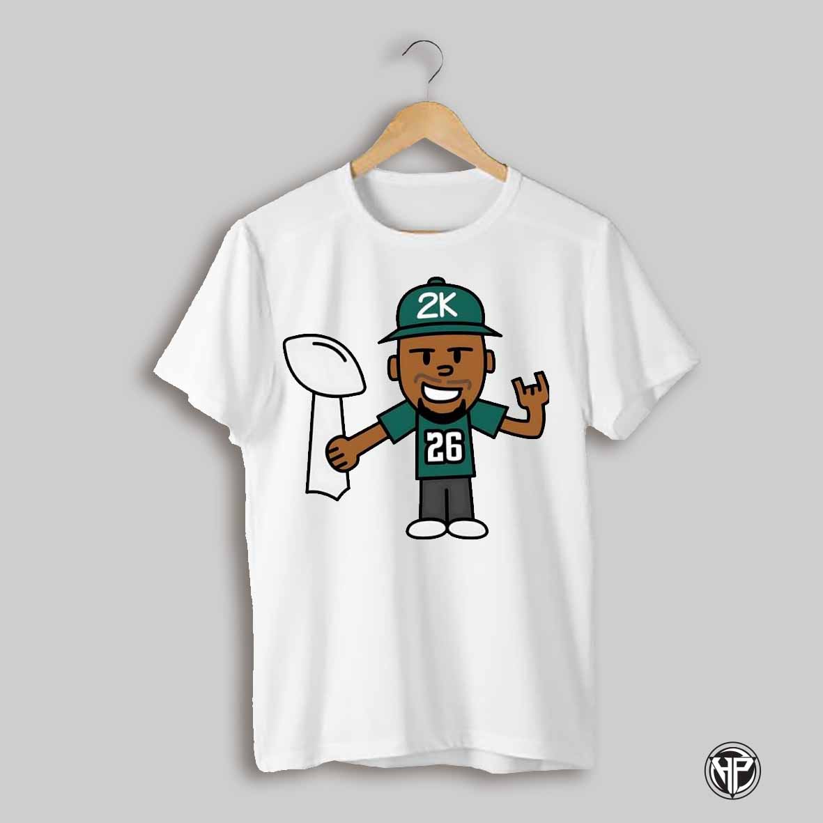 Saquon Barkley 26 Philadelphia Eagles Super Bowl Trophy Cartoon Shirt