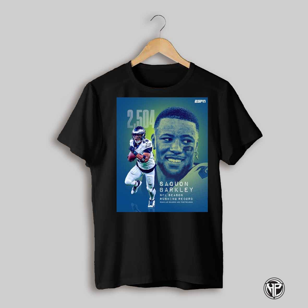 Saquon Barkley Philadelphia Eagles Nfl Season Rushing Record Regular Season And Postseason Poster T Shirt