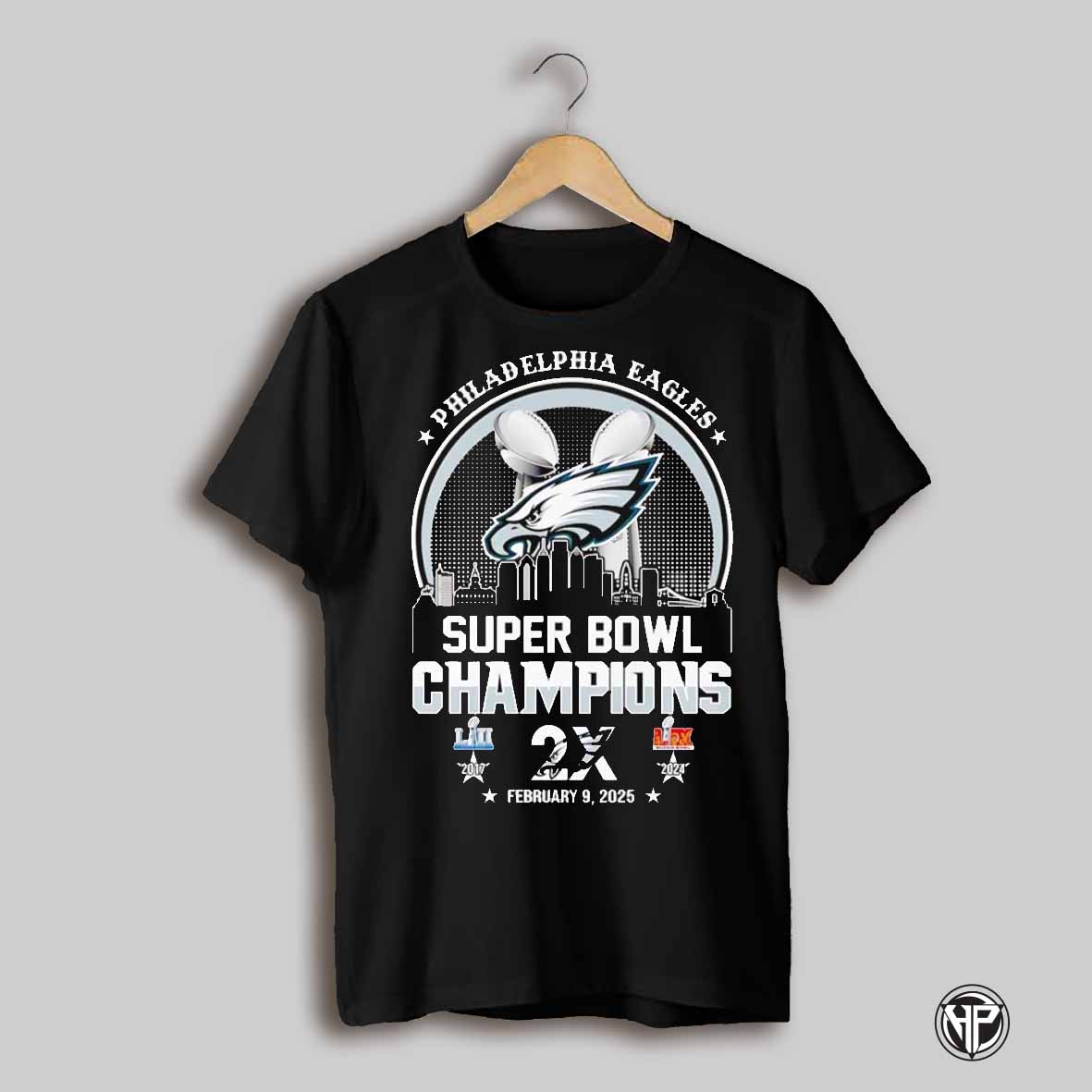 Skyline Philadelphia Eagles Super Bowl Champions 2x Shirt