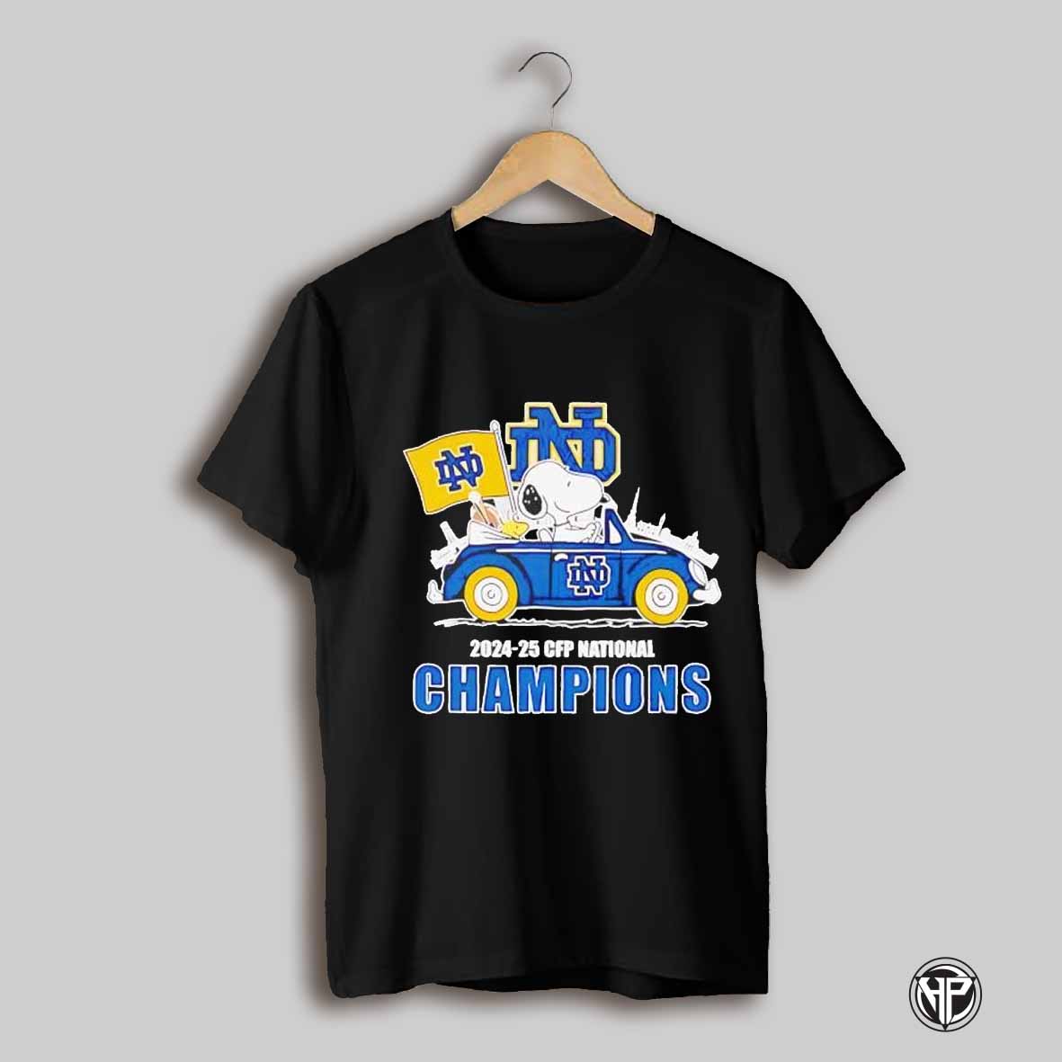Snoopy And Woodstock Driving Car 2024 2025 Cfp National Champions Shirt