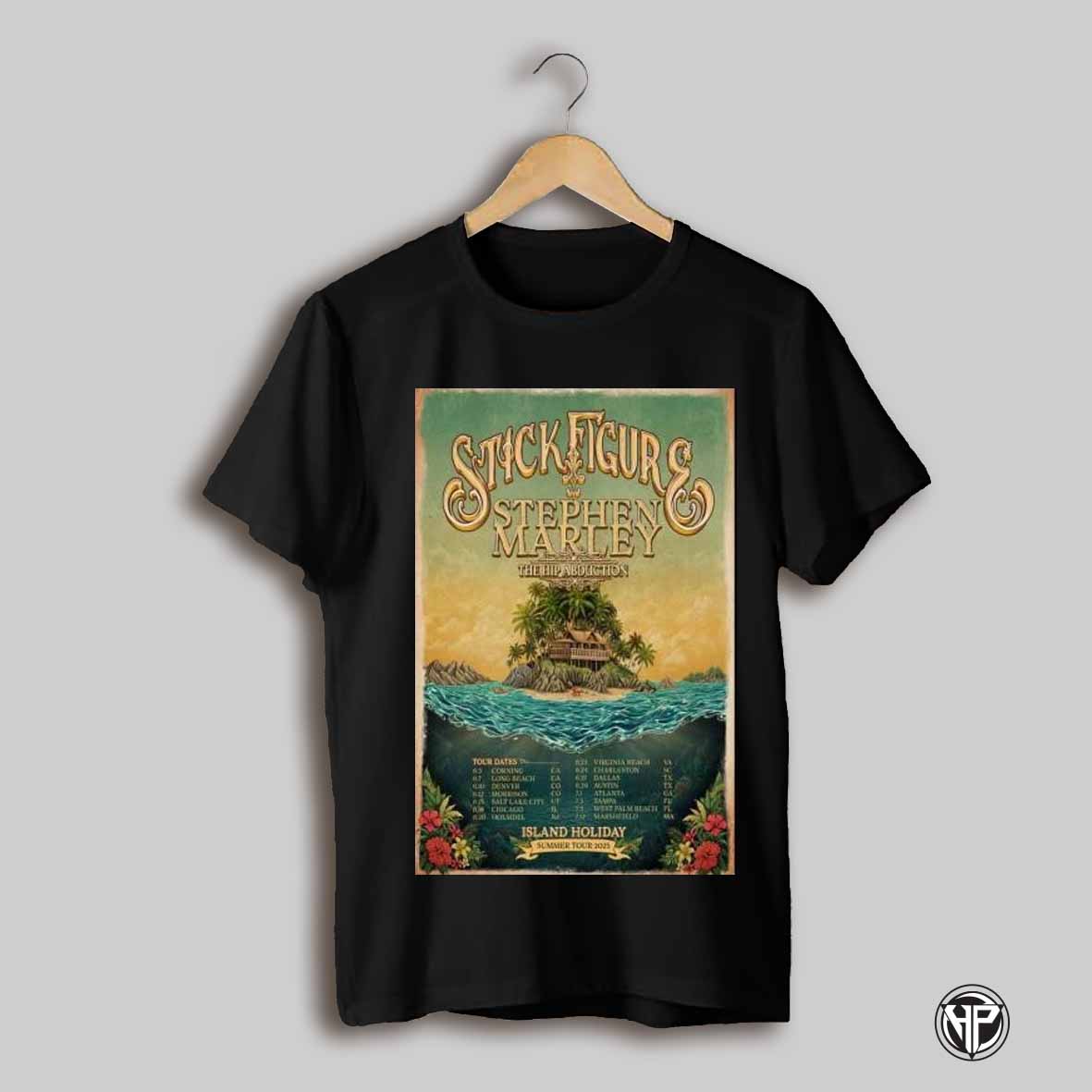 Stick Figure Island Holiday Summer 2025 Tour Poster Shirt
