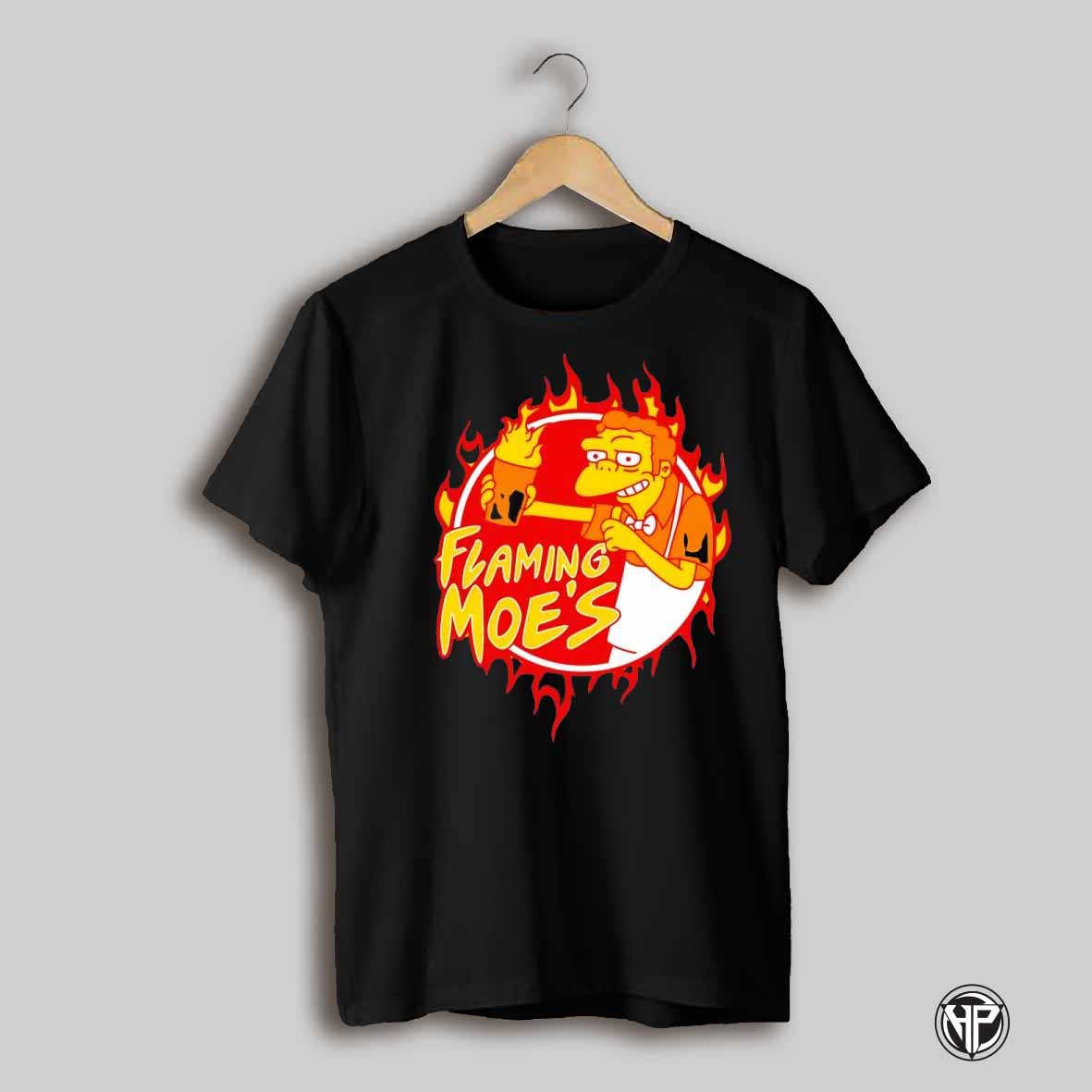 The Simpsons Flaming Moes Cartoon Humor Graphic Shirt