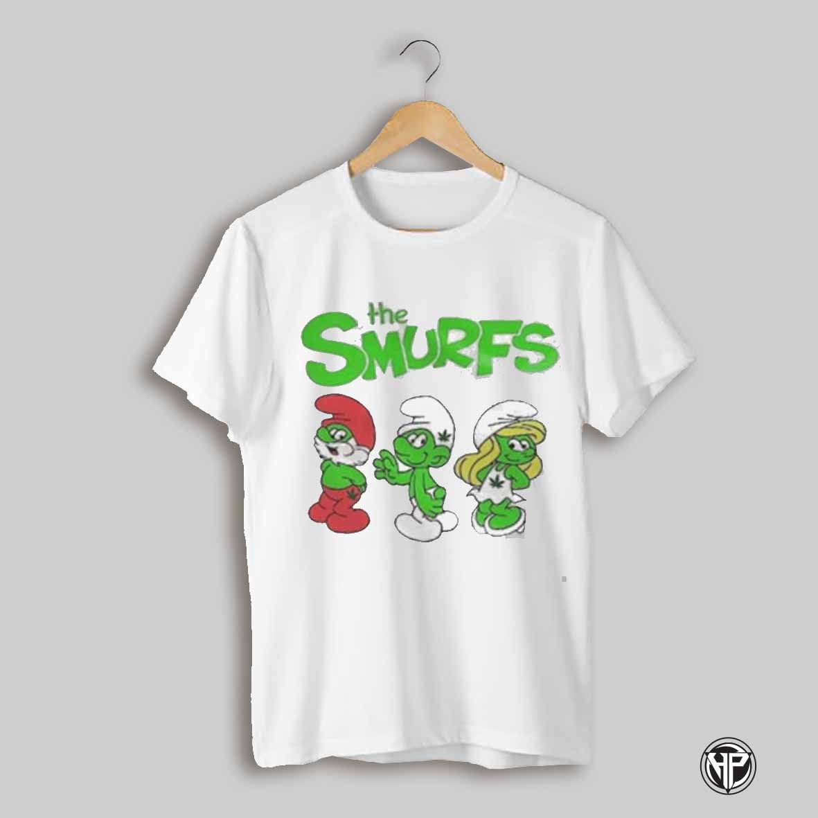 The Smurfs Papa Smurf And Hefty Smurf And Smurfette St Patricks Day Shirt