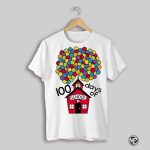 100 Days Of School Short Balloons Colorful Cute Shirt