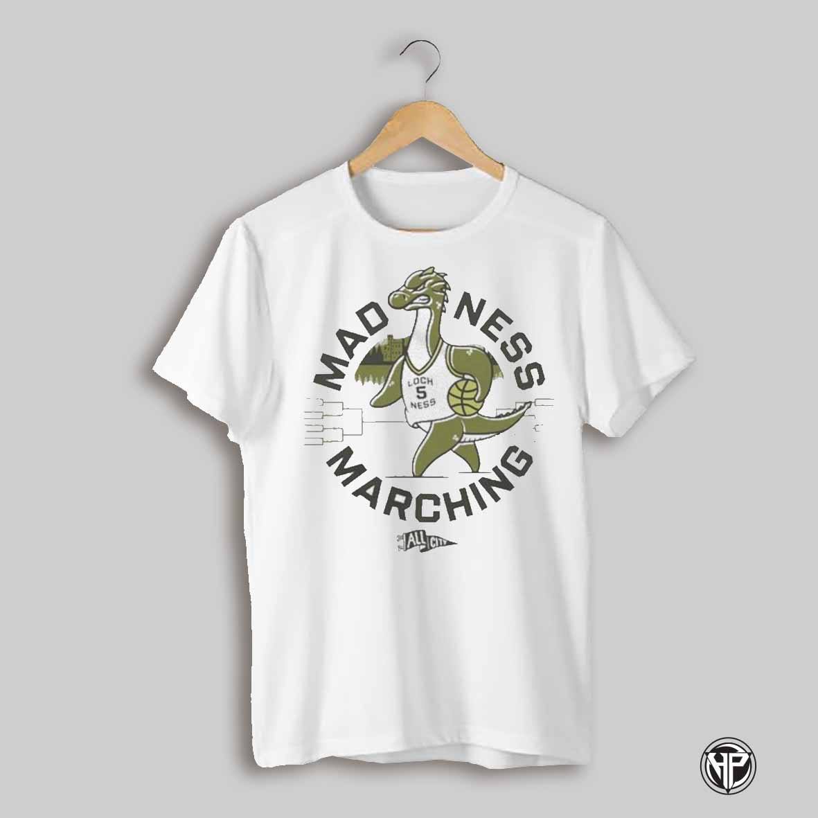 Allcity Mad Ness Marching Dinosaur New T Shirt