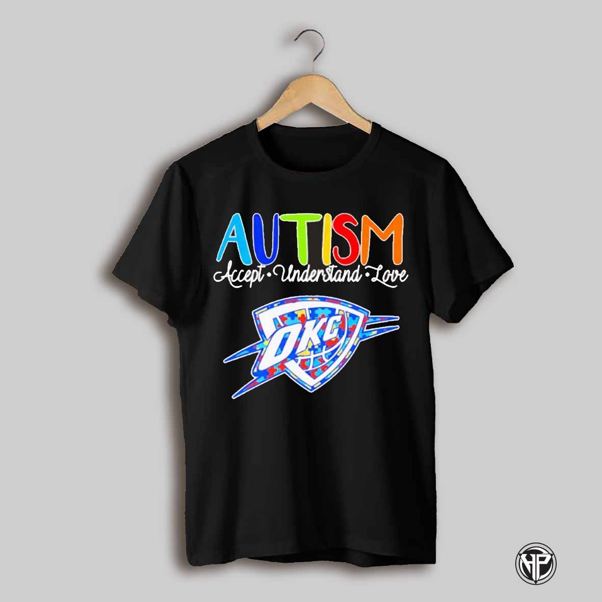 Autism Accept Understand Love Okc Thunder Basketball Logo Shirt
