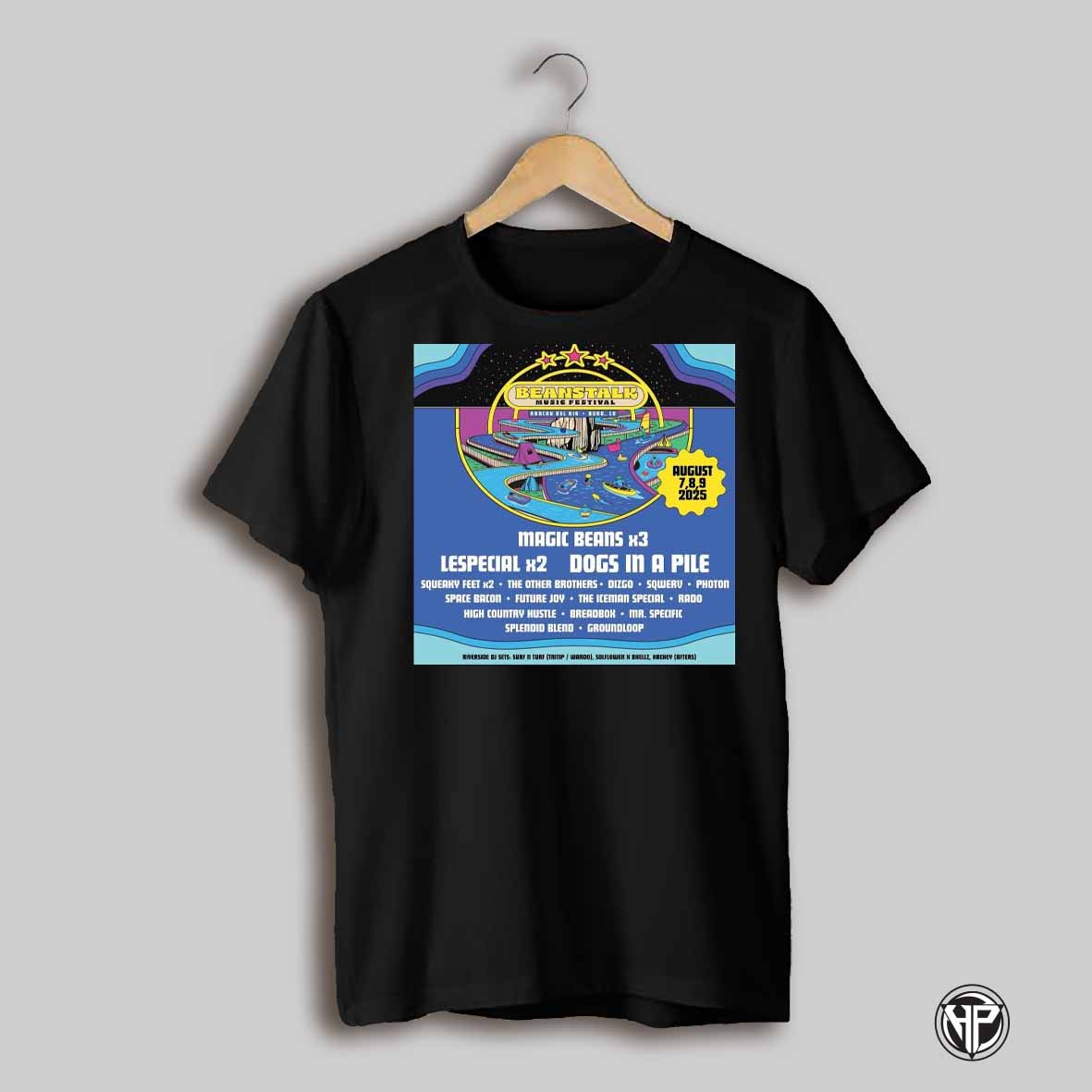Beanstalk Music Festival Magic Beans Lespecial Dogs In A Pile August 7 9 2025 Squeaky Feet The Other Brothers Poster T Shirt