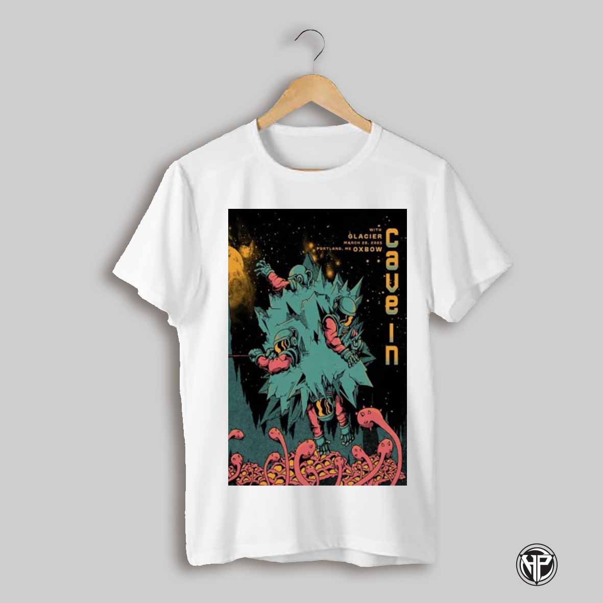 Cave In March 28 2025 Oxbow Portland Me With Glacier Poster Painting T Shirt