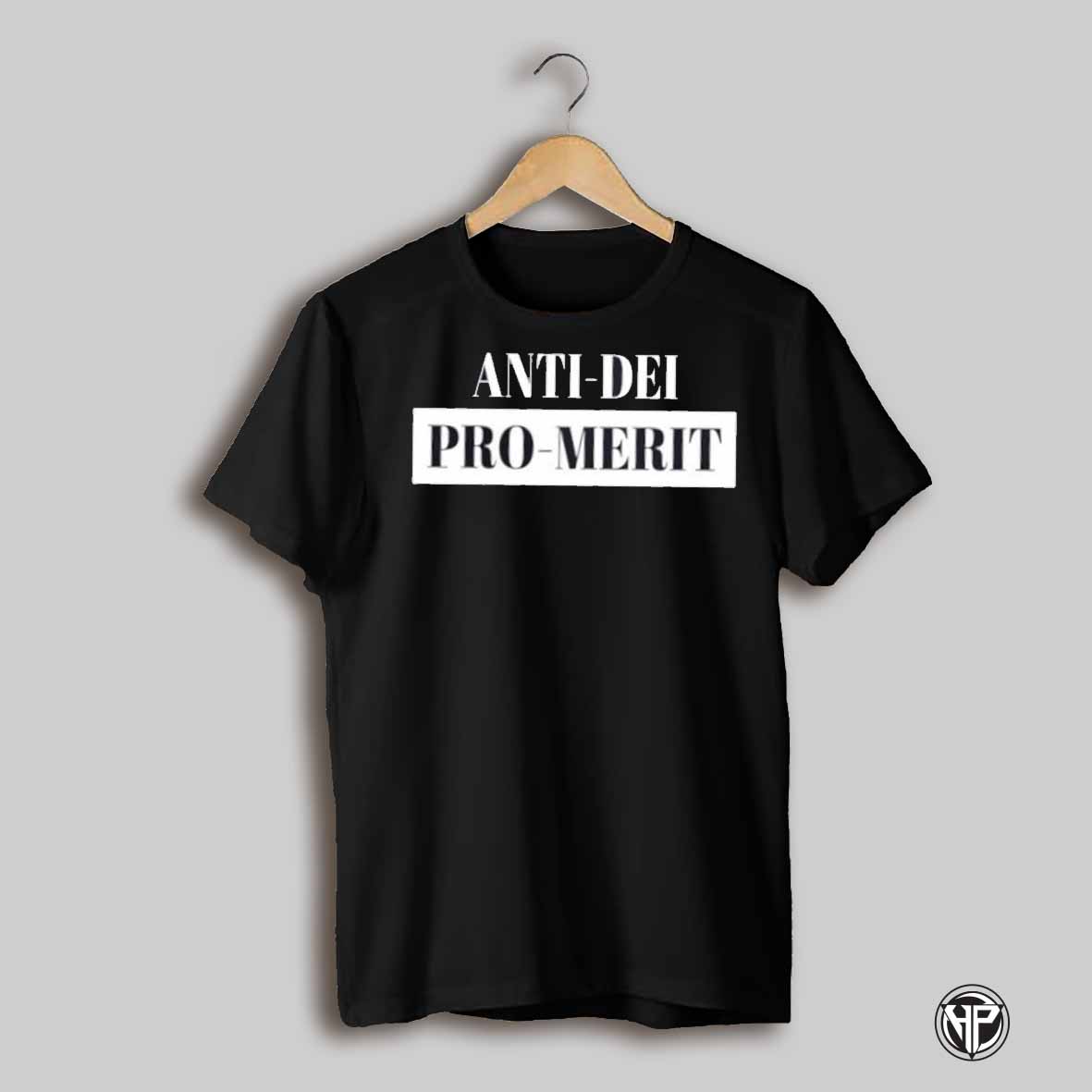 Charlie Kirk Wearing Anti Dei Pro Merit Shirt