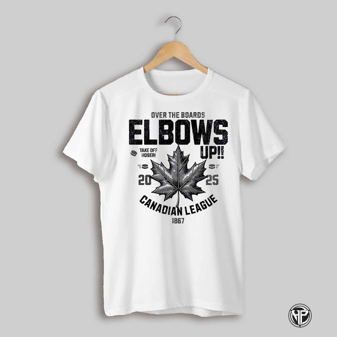 Elbows Up Over The Boards Canadian League Shirt