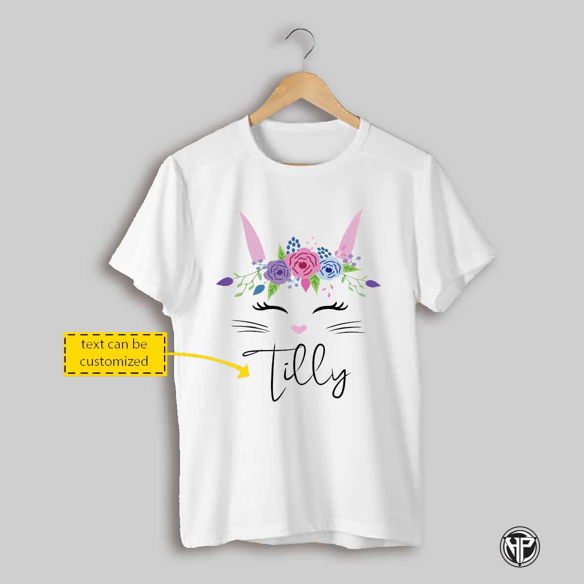 Floral Bunny Easter T Shirt For Girls Trendy T Shirt