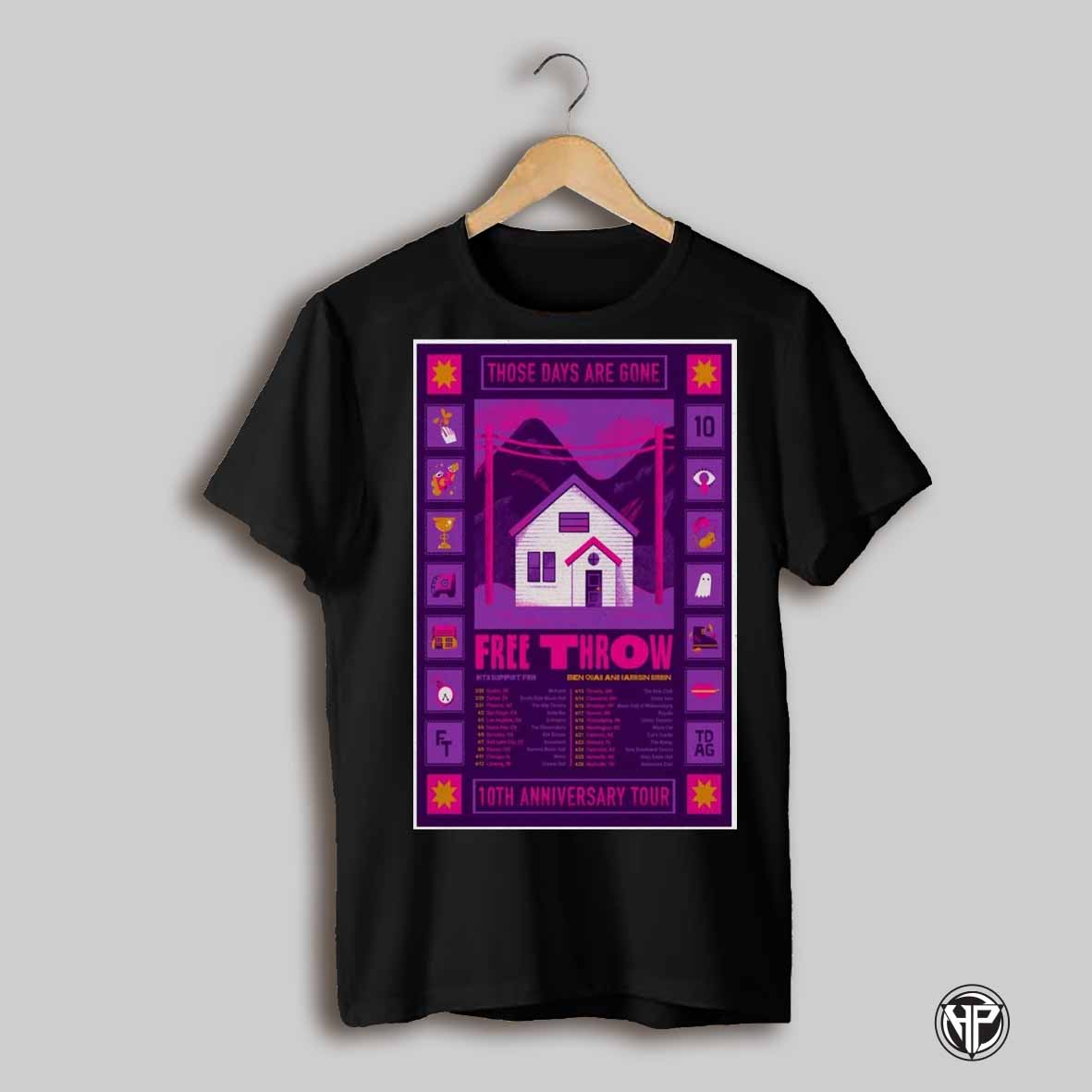 Free Throw 10th Anniversary Tour 2025 Poster T Shirt