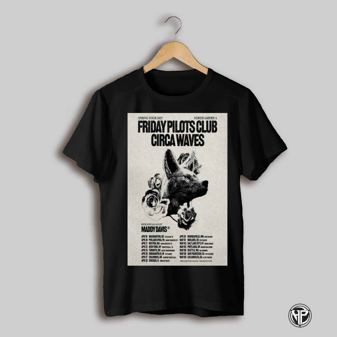 Friday Pilots Club Circa Waves Spring Tour 2025 Poster T Shirt