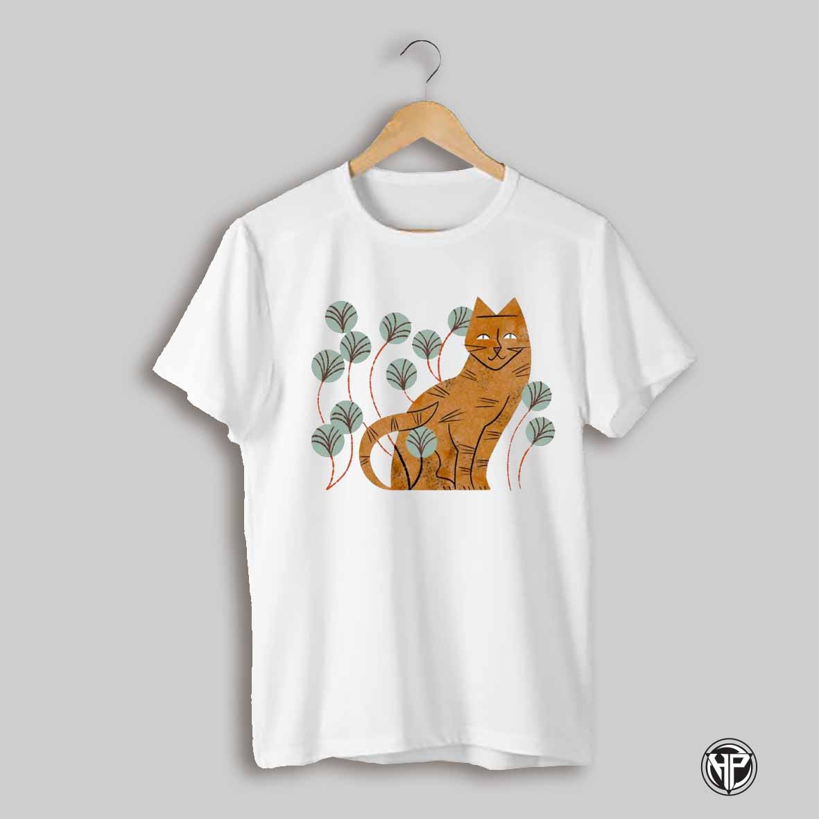 Ginger Tabby And Wildflowers Retro Shirt