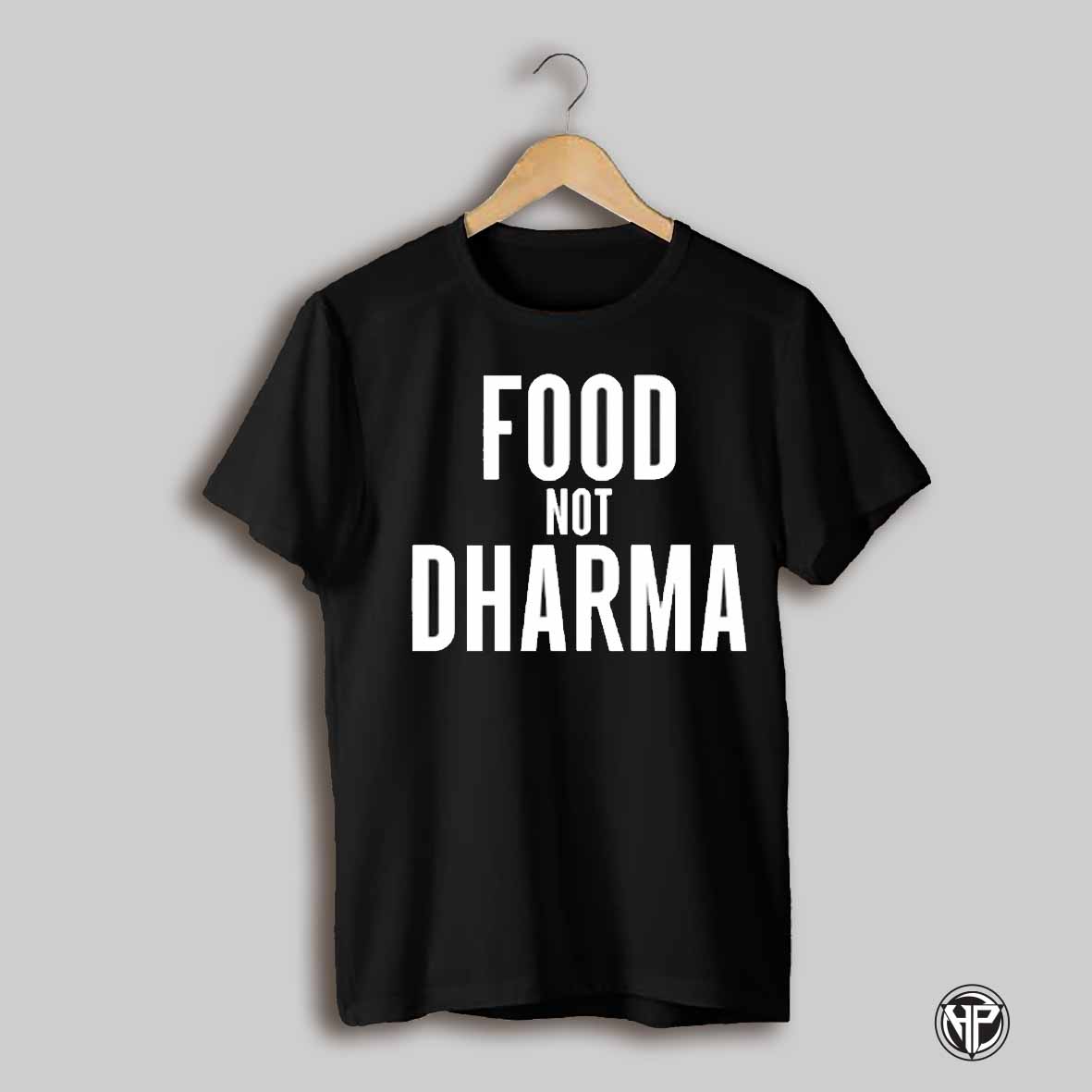 Ian Carroll Wearing Food Not Dharma Shirt