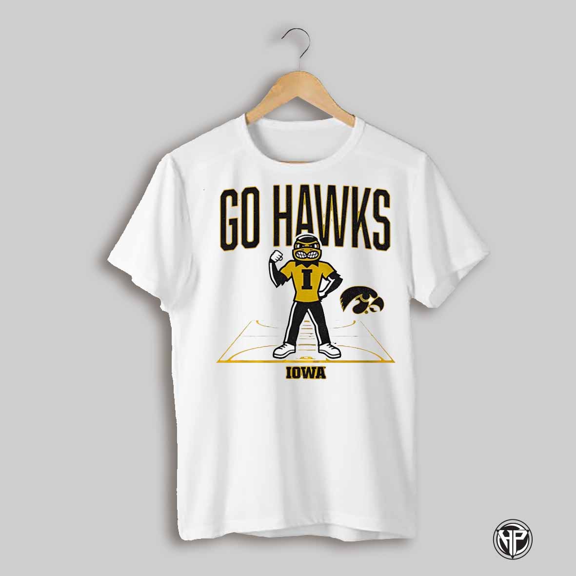 Iowa Hawkeyes Basketball Go Hawks Mascot Court Shirt
