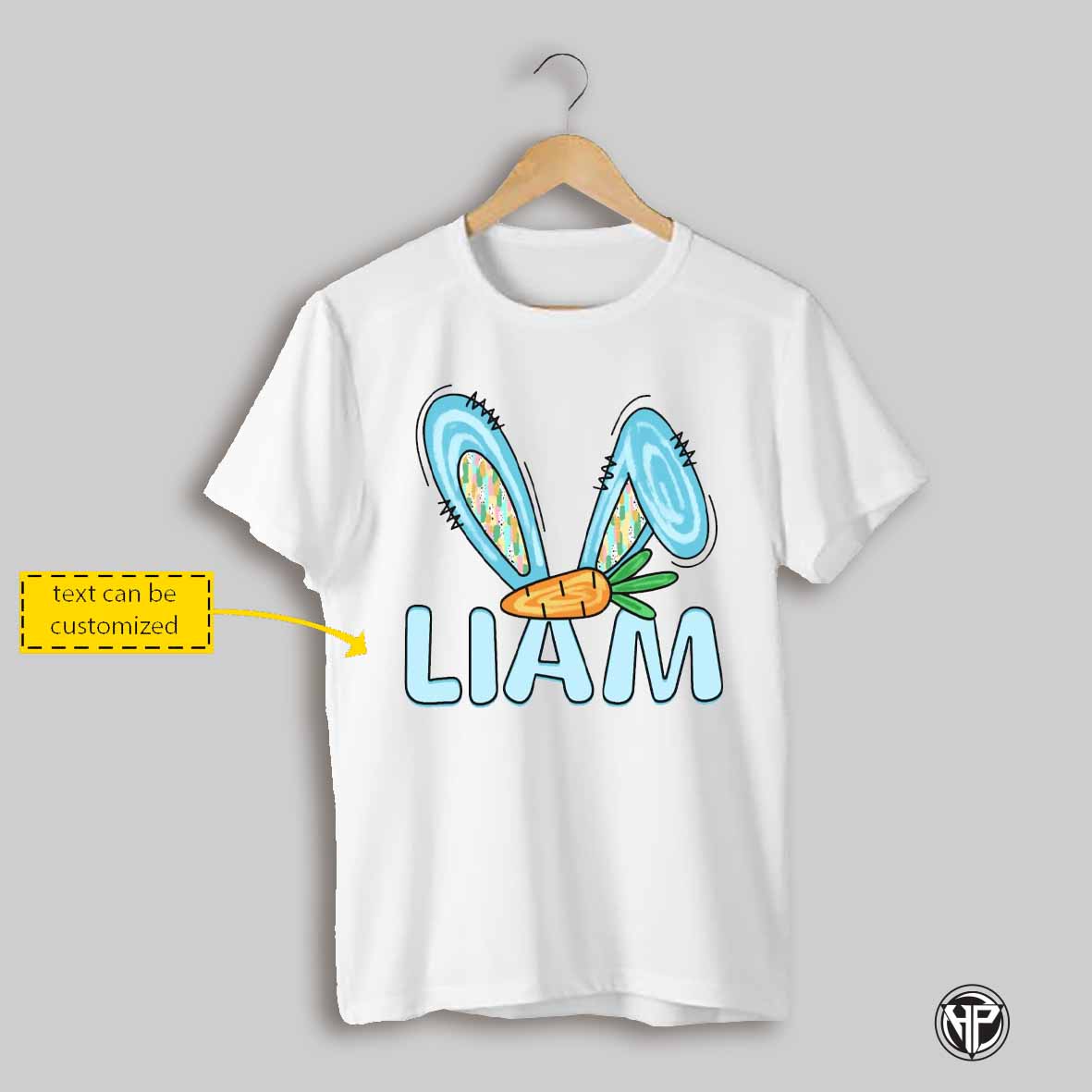 Kids Custom Name Easter Bunny Tshirt