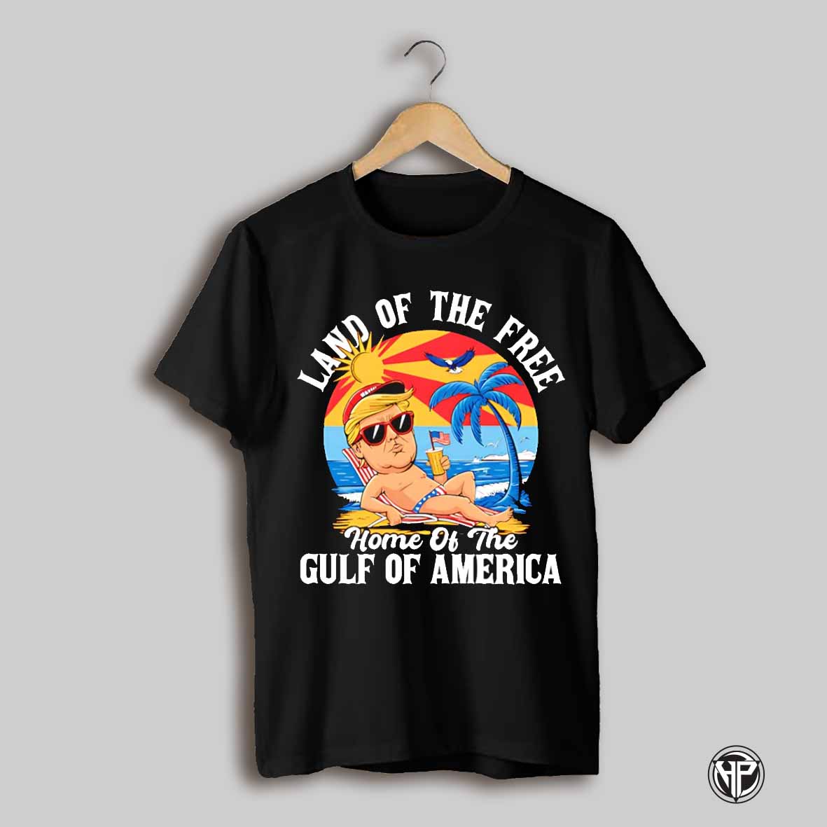 Land Of The Free Home Of The Gulf Of America Trump Caricature Shirt