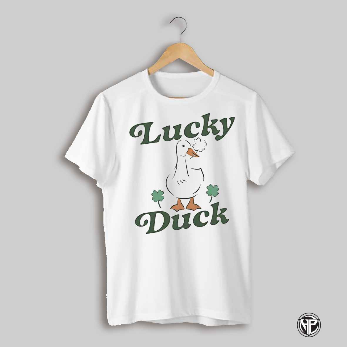 Lucky Vintage Duck Shamrock St Patricks Day Shirt