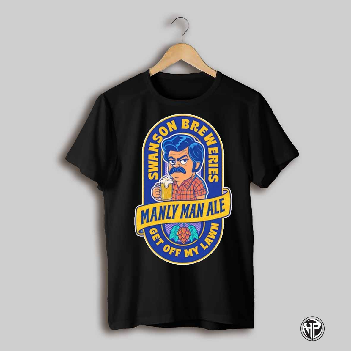 Manly Man Ale Swanson Brewers Get Off My Lawn Shirt