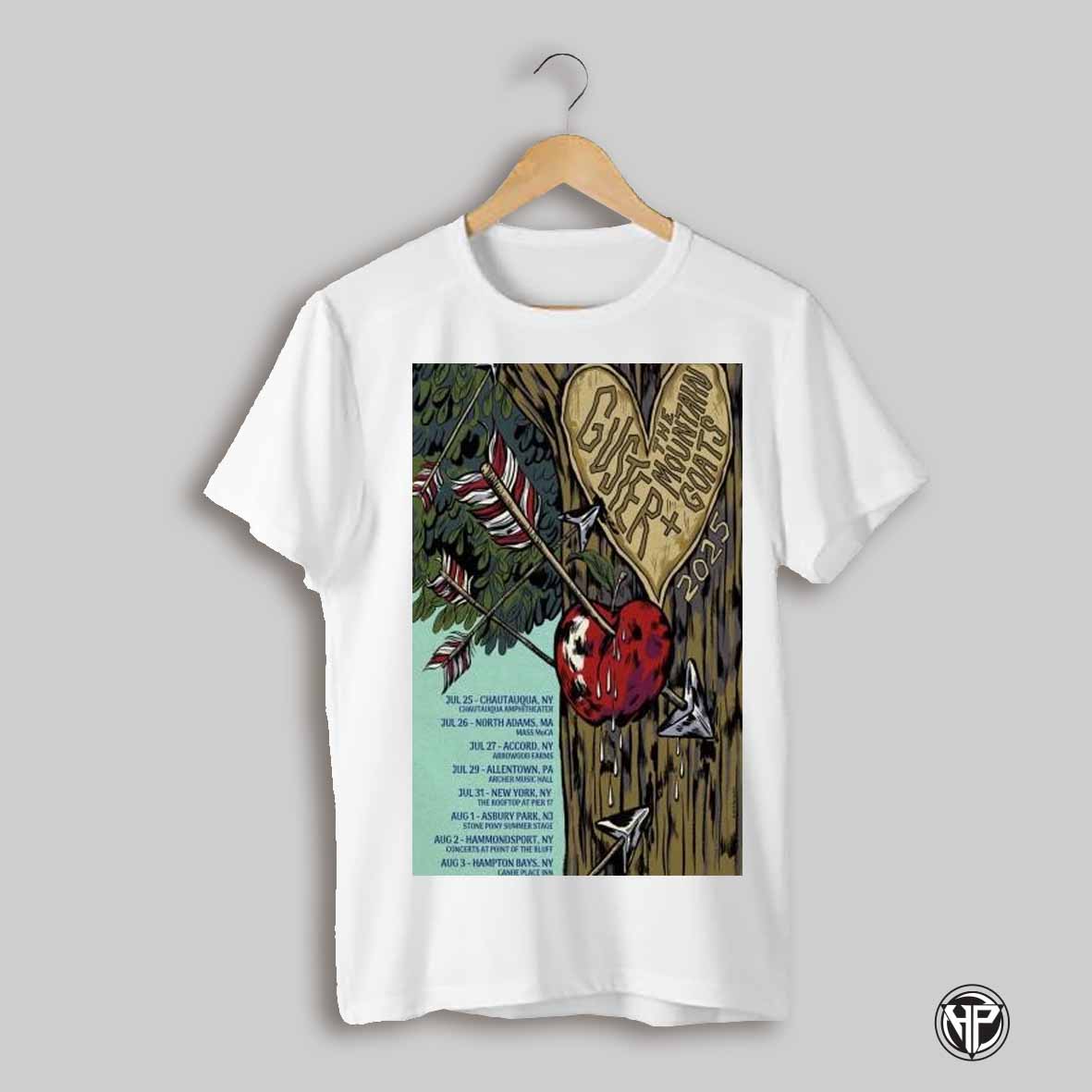 Mountain Goats Guster Tour 2025 T Shirts