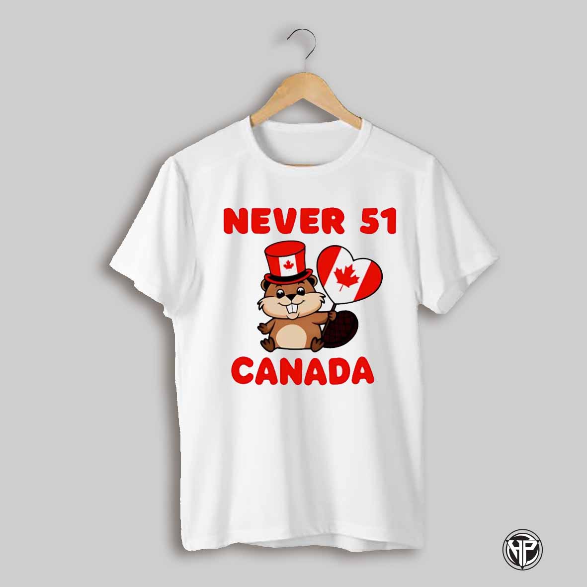Never 51st State Canada Flag Beaver Shirt