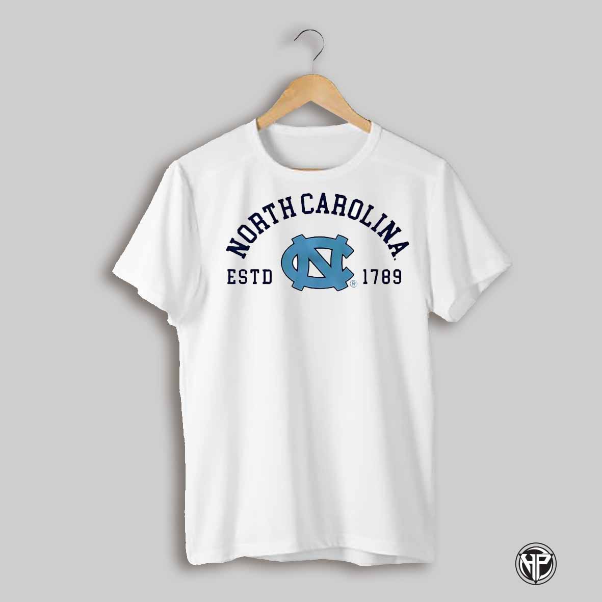 North Carolina Tar Heels Established 1789 And Logo Shirt