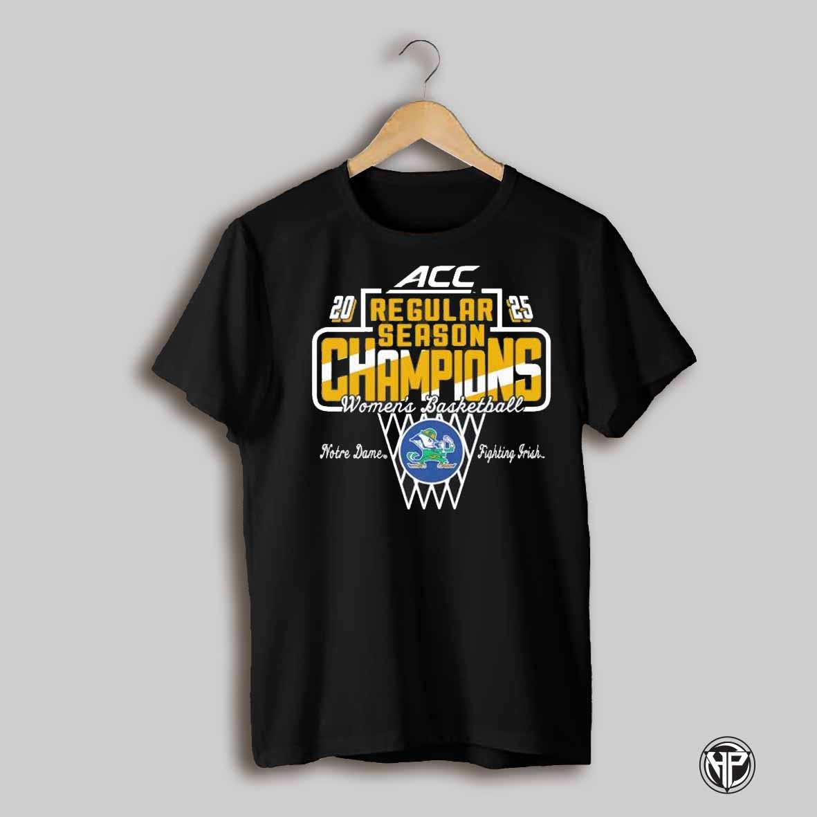 Notre Dame Fighting Irish 2025 Acc Womens Basketball Regular Season Champions Shirt