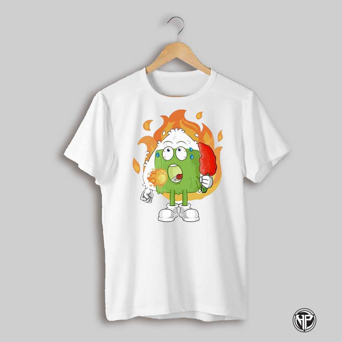 Onigiri Eat Hot Chilie Mascot Cartoon Cute Shirt