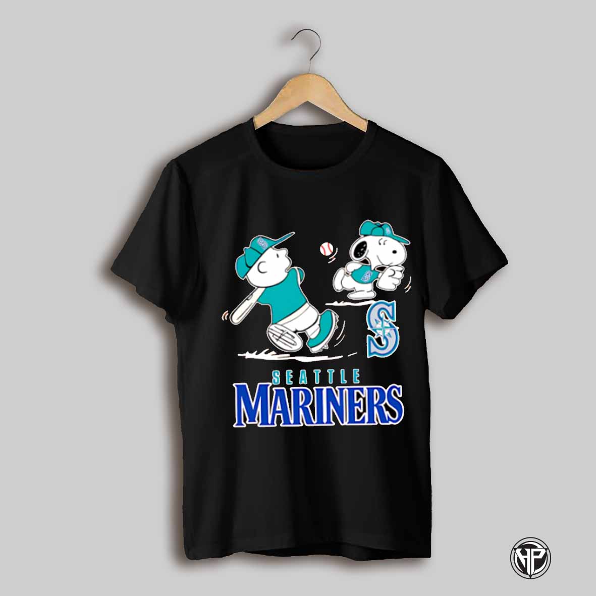 Peanuts Charlie Brown And Snoopy Playing Baseball Seattle Mariners Shirt