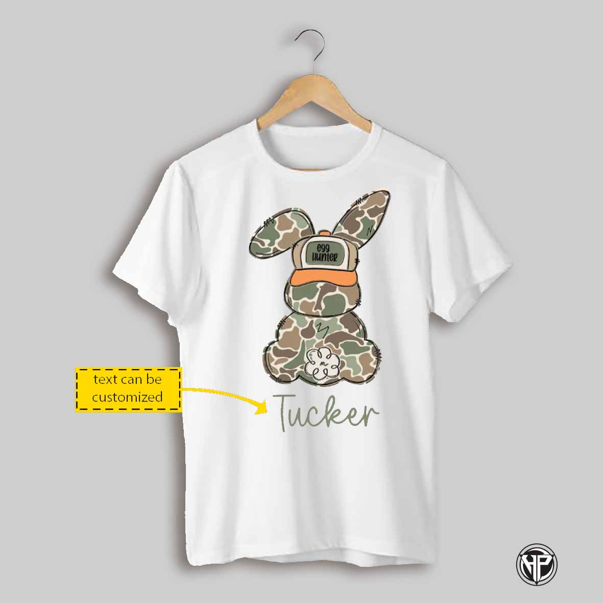 Personalized Boys Camo Bunny Easter Trendy T Shirt