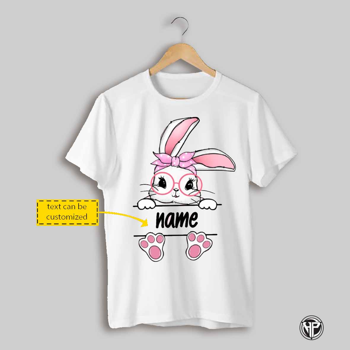 Personalized Name Easter Bunny Girl T Shirt