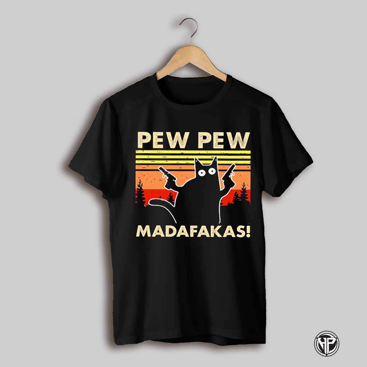 Pew Pew Madafakas Cat Sunset Shirt