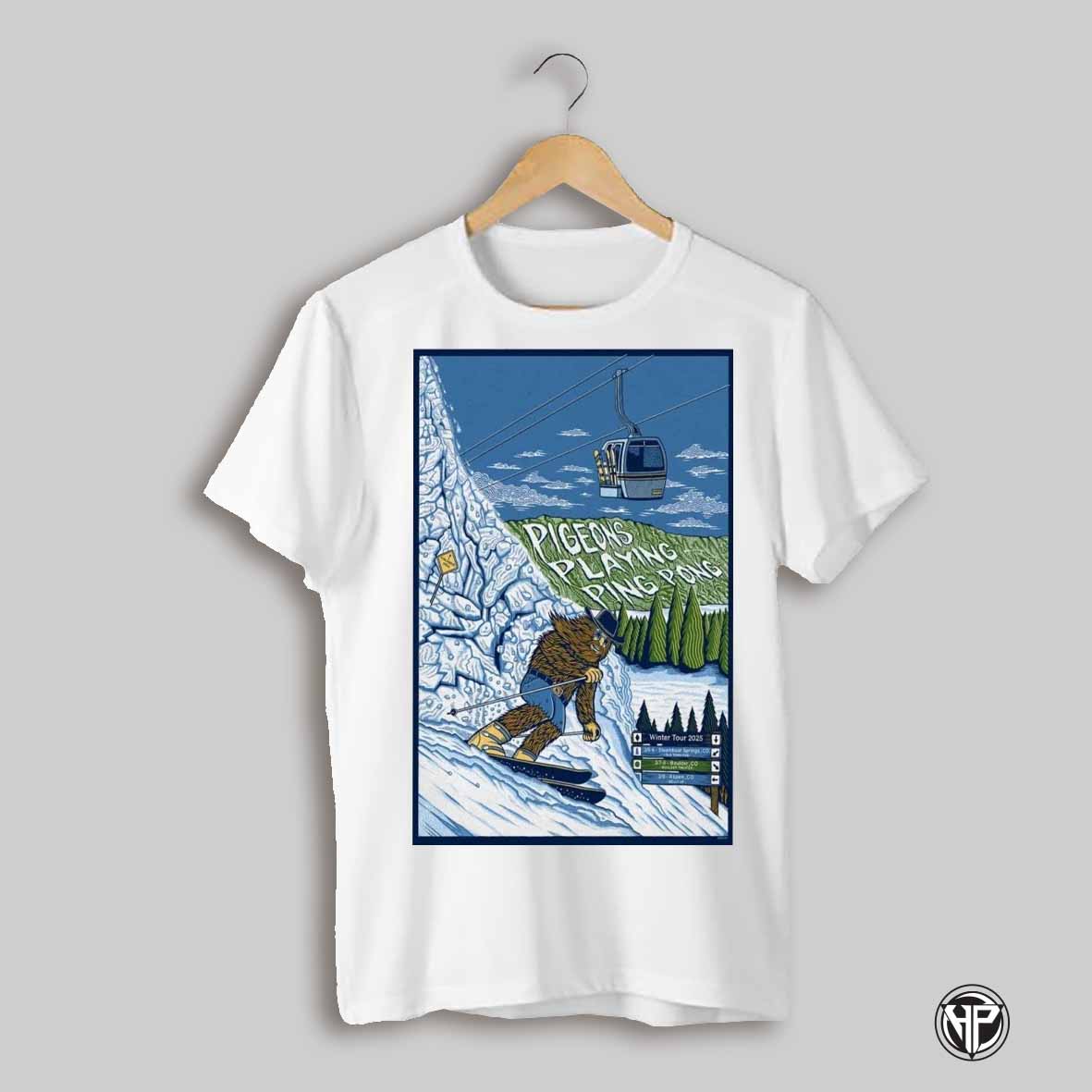 Pigeons Playing Ping Pong Winter Tour March 2025 Poster T Shirt