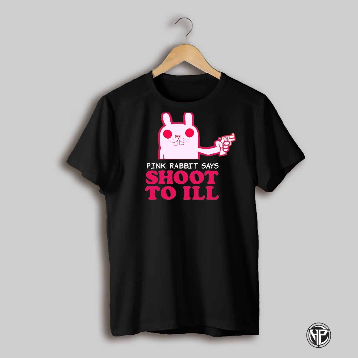 Pink Rabbit Says Shoot To Ill Cartoon Shirt
