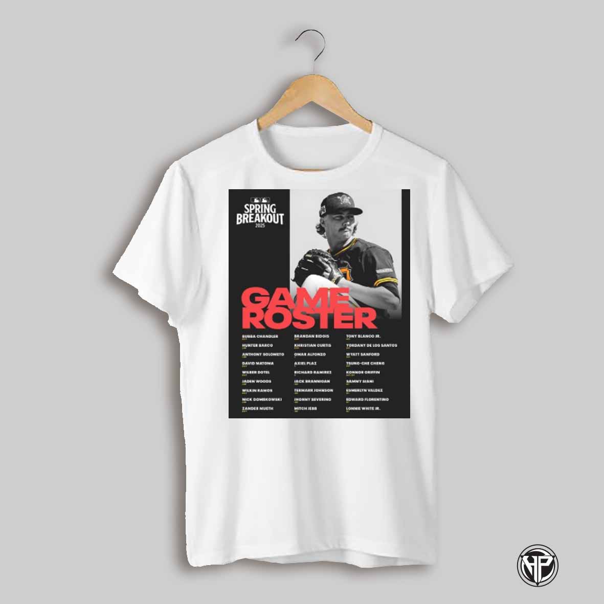 Pittsburgh Pirates Mlb Spring Breakout 2025 Game Roster Bubba Chandler Hunter Barco Anthony Solometo Poster T Shirt