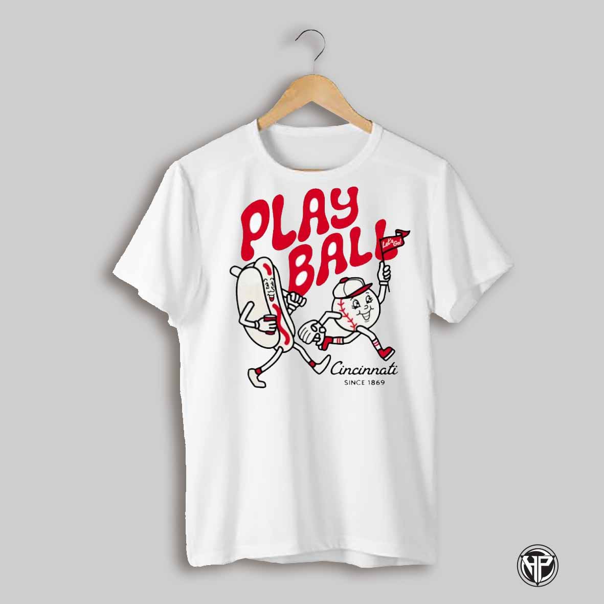 Play Ball Hotdog Baseball Cartoon Cincinati Shirt