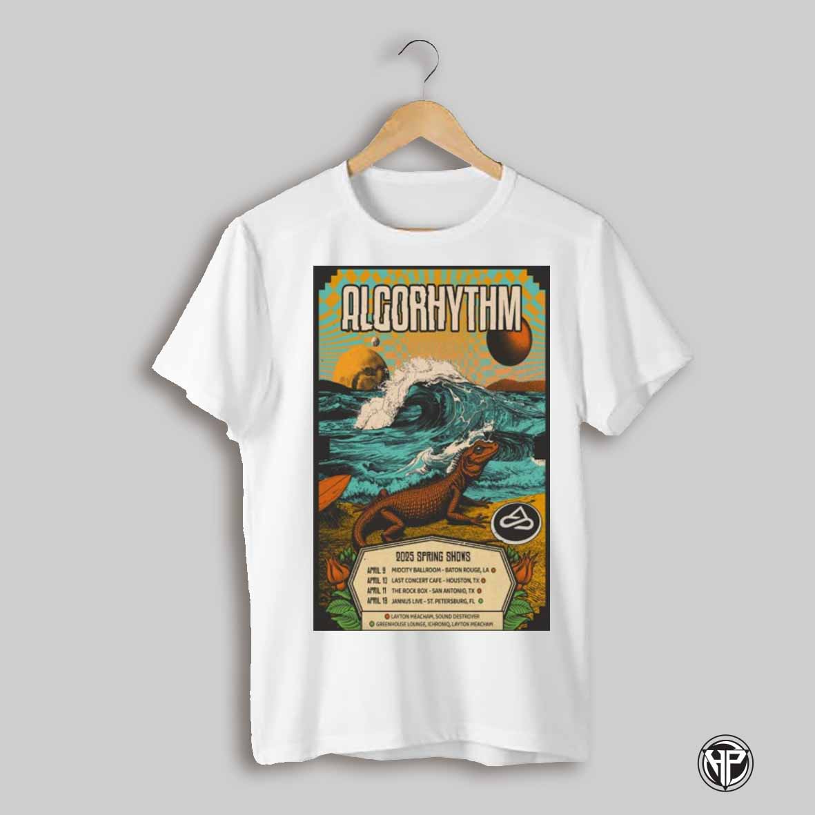 Poster Algorhythm 2025 Spring Shows April 9 Midcity Ballroom Baton Rouge La April 10 Last Concert Cafe T Shirt