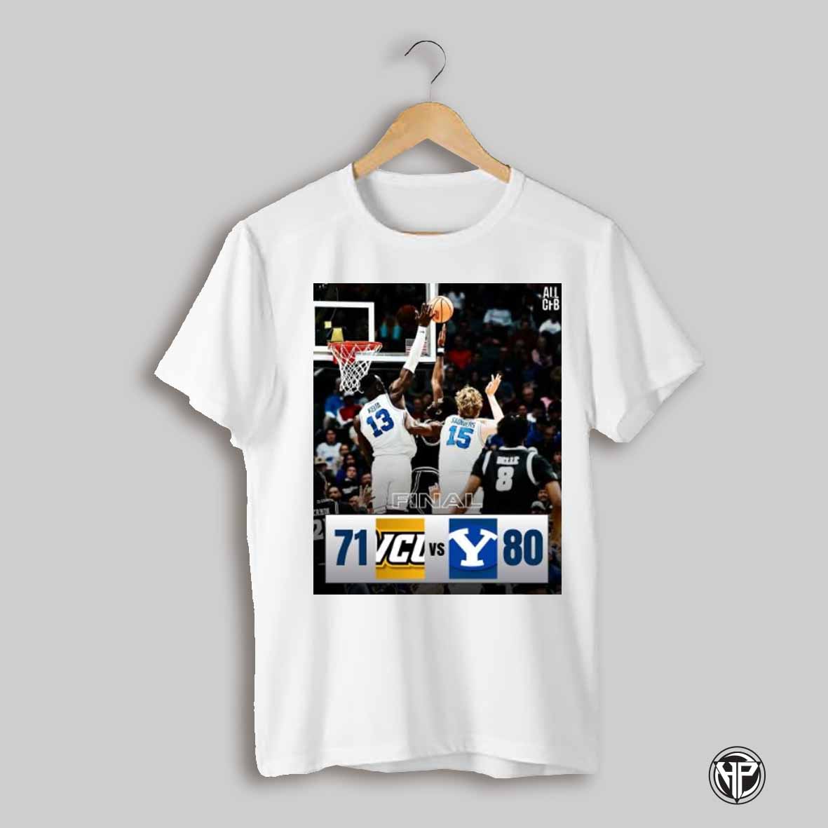 Poster Byu Cougars Mens Basketball Win 80 71 Vcu Rams Final Score Advancing To The Round Of 32 T Shirt