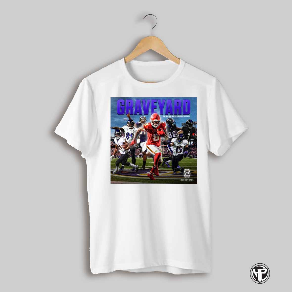 Poster Baltimore Ravens Graveyard The Ravens Where Legendary Wide Receivers Go To Die Dez Bryant Desean Jackson Steve Smith Sr Odell Beckham Jr T Shirt