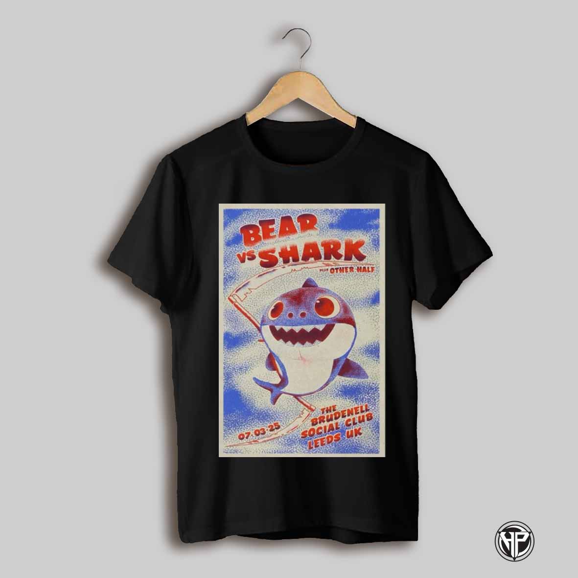 Poster Bear Vs Shark Mar 7 2025 The Brudenell Social Club Leeds Uk Tour Plus Other Half T Shirt